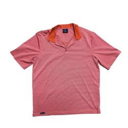 XL Cleveland Classics Golf Polo Red/Purple/Salmon Stripped