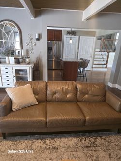 Leather sofa and love seat