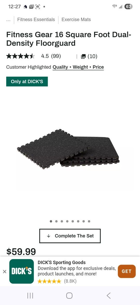 Fitness Gear Dual-density Floorguard 