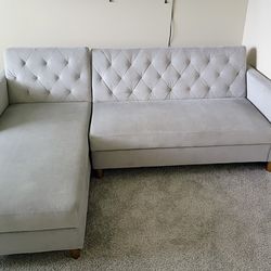 Sofa CosmoLiving by Cosmopolitan Liberty Sectional with Storage Velvet Futon, like new