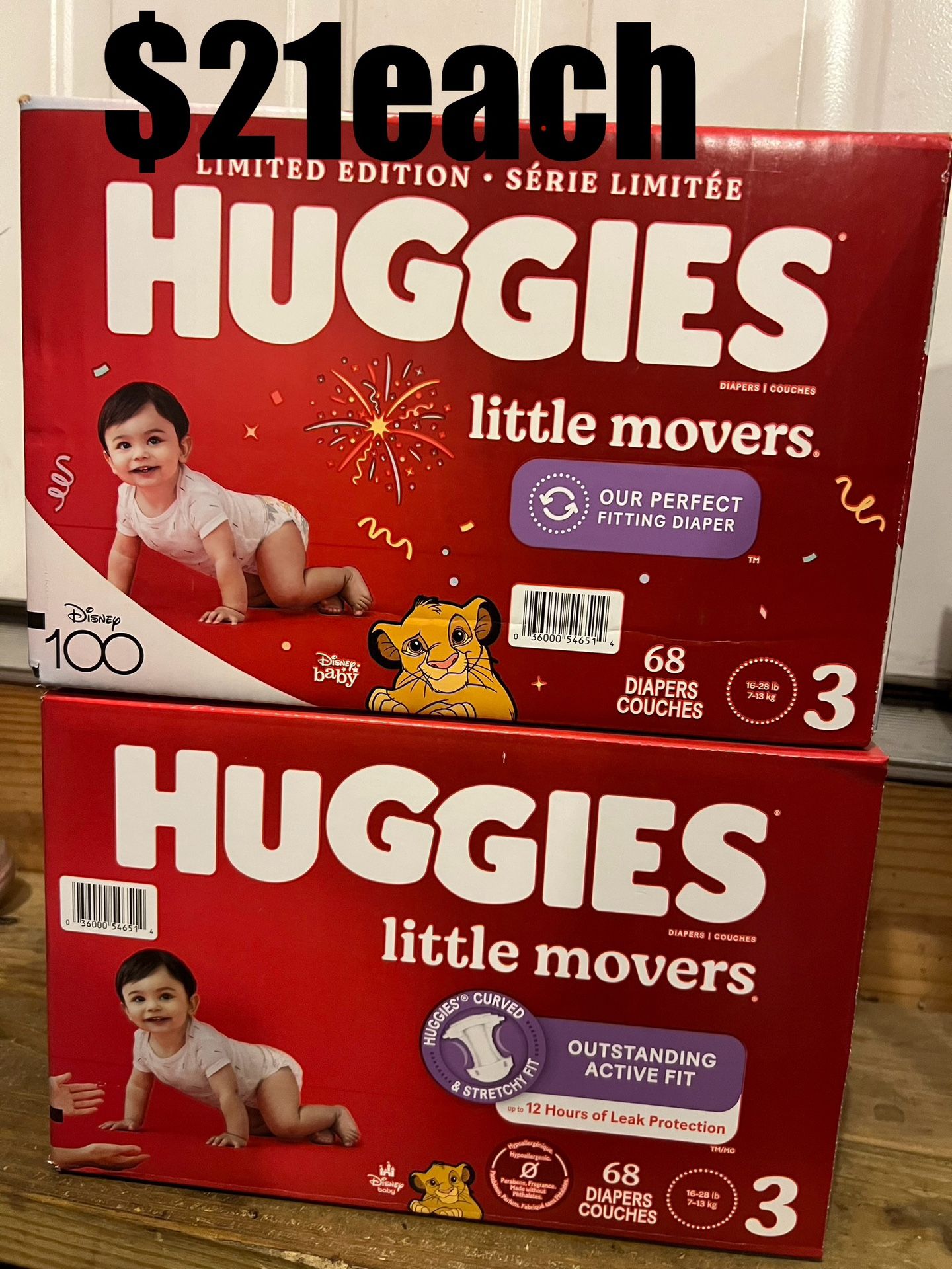 New Unopened Huggies Little Movers Diapers $21 Each