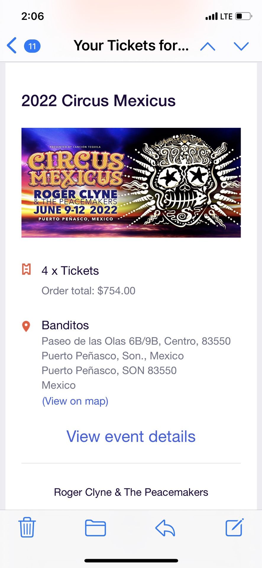 Roger Clyne Circus Mexicus VIP Passes