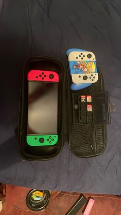 Nintendo Switch OLED with Case and Games Bundle