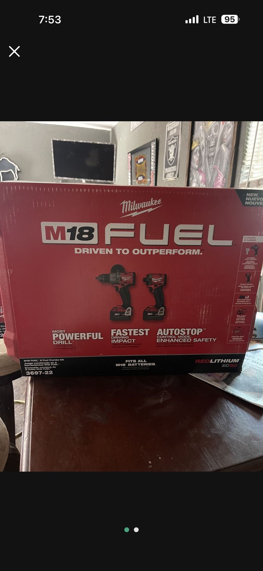 Milwaukee Fuel Drill Combo X2 High output 5.0 Battery’s