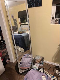 Full length mirror with built in storage