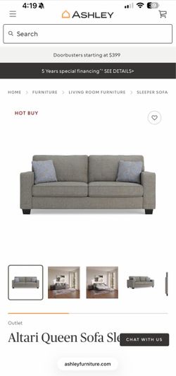 Gray Ashley Altari Sleeper Sofa