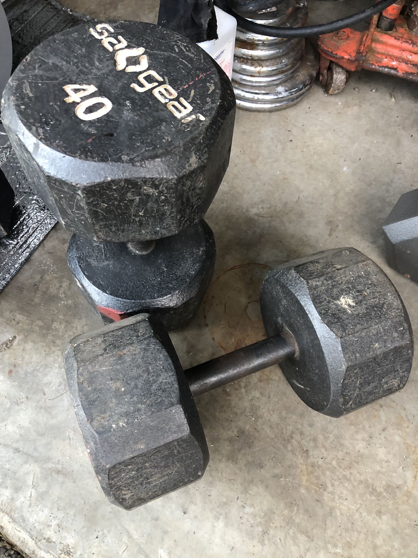 SA Gear Cast Iron Hex Dumbbells 40 Pounds