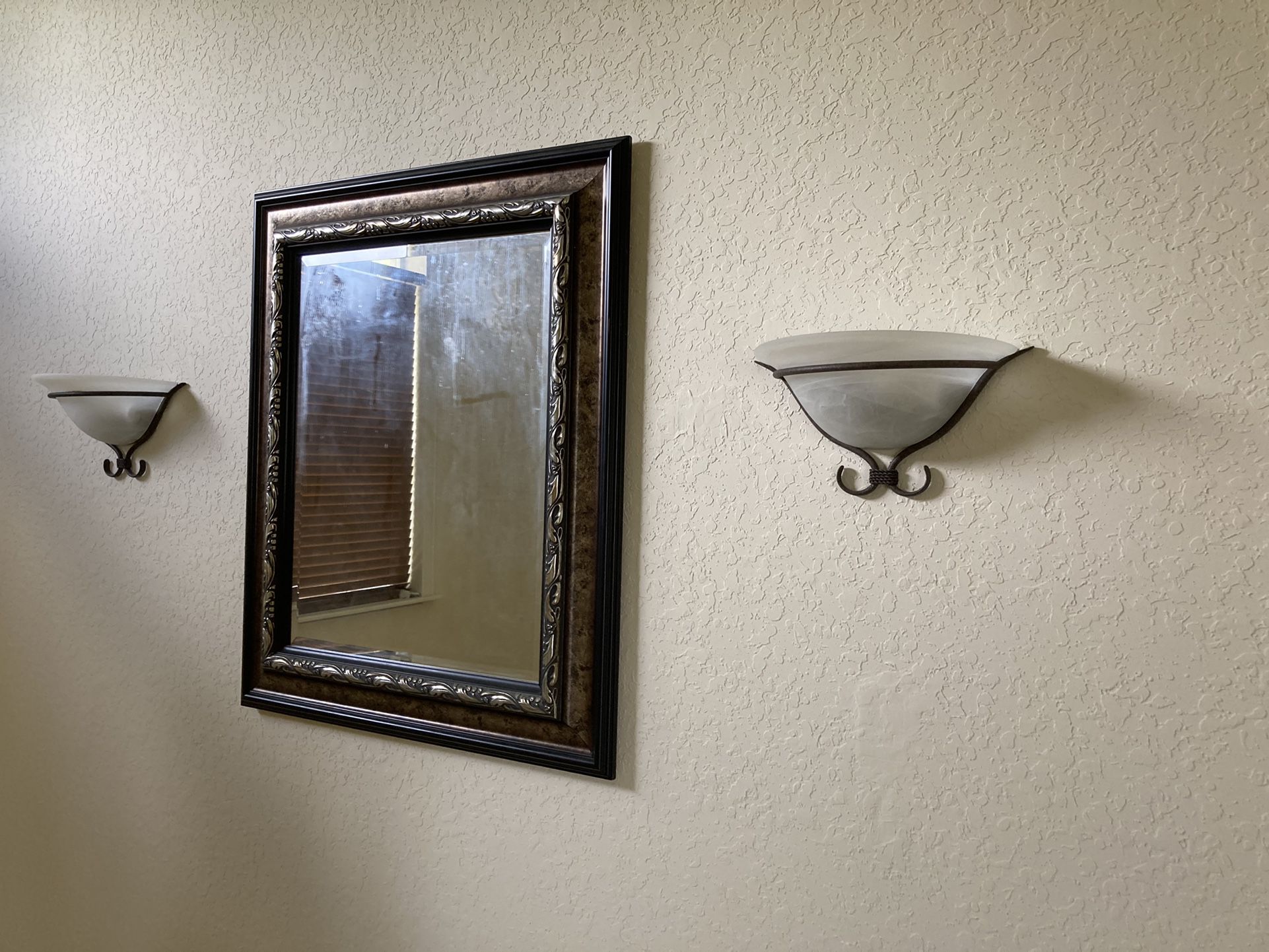 1 Mirror And 2 Wall Lights