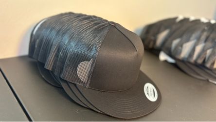Lot of 13 New Sport-Tek Yupoong Black Trucker Hats / Snapbacks NIB