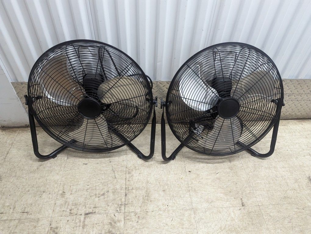 Metal Black Fan Set Of 2 New