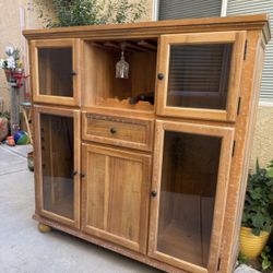 Solid Wood Display Cabinet / Hutch – Rustic Style