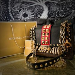 Michael Kors  Crossbody Purse, Cece Medium Logo Mixed-Media Convertible Shoulder Bag