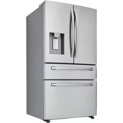 Samsung 28 cu. ft. Standard Depth 4-Door French Door Smart Refrigerator in Fingerprint Resistant Stainless 