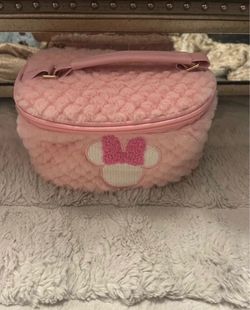 Minnie Mouse Pink Fluffy Cosmetic Bag