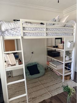 White loft bed
