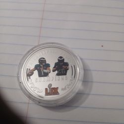 Philadelphia Eagles Silver Superbowl $1 Coin