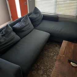 Navy mid century modern couch
