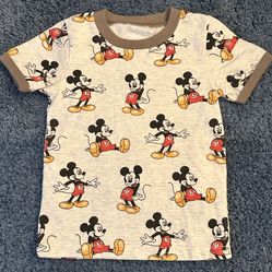 Disney Junior Mickey Mouse Baby Boy 18M White/Brown Graphic Short Sleeve T-Shirt