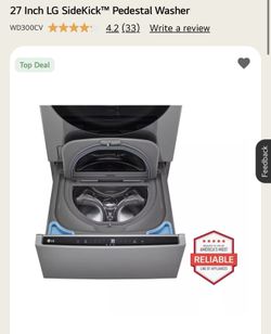 LG - SideKick 1.0 Cu. Ft. High-Efficiency Smart Top Load