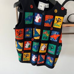 Michael Simon lite Halloween Themed Vest with Colorful Patches