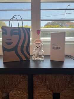 New pink Batista glass bear cup