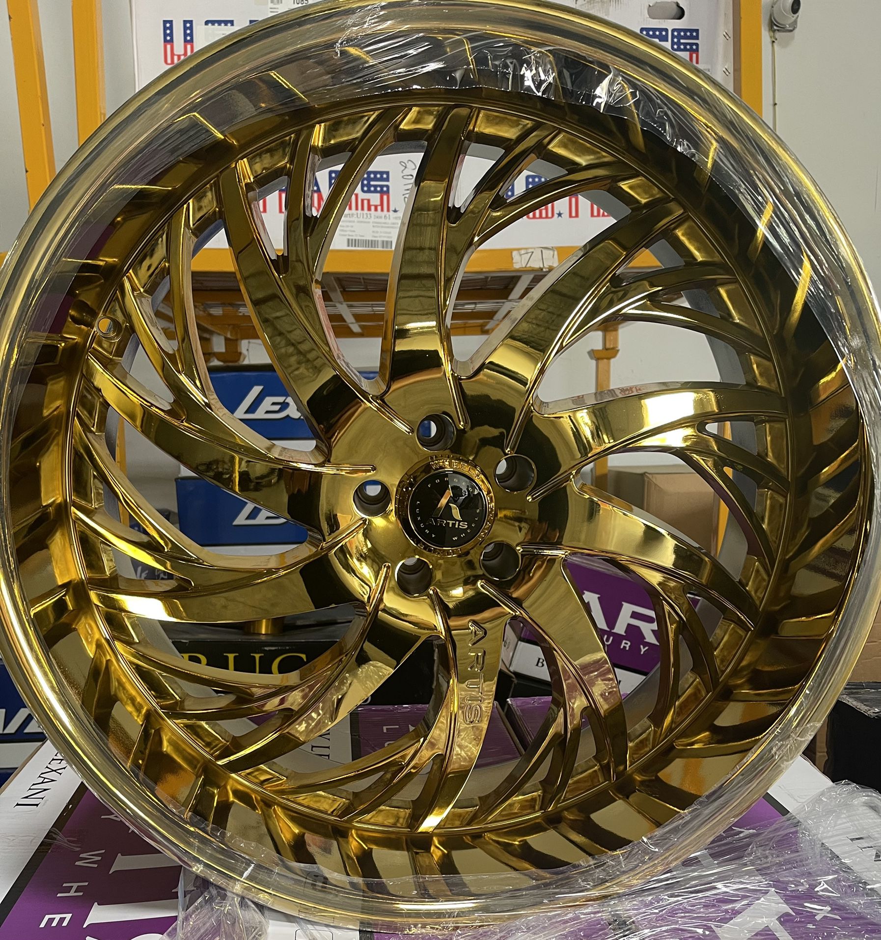 Gold Artis Decatur. 26” Staggered 5x4.75(120.65) Bolt Pattern. Special Price $6200