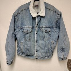 Levis Vintage Y2K Denim Trucker Jacket Sherpa Lined Mens Large 