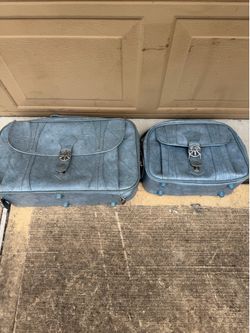 Vintage 1978 American Tourister Robin Egg Blue Soft-Sided Luggage Set w/ Keys & Original Tag