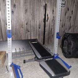 Olympic bench press squat rack