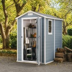 KETER MANOR STORAGE SHED 6X5 GREY KTR 17197128