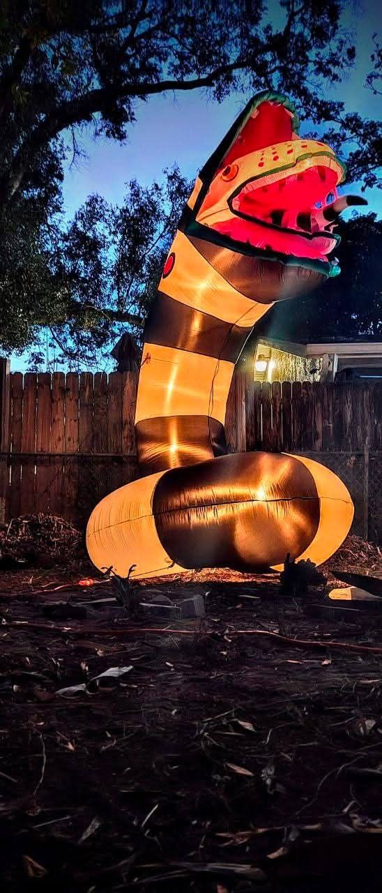 9.5ft Animated Airblown Inflatable Beetlejuice Sandworm W/ LED Lights