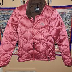 THE NORTH FACE ALIS 550 WOMEN'S DOWN QUILTED PUFFER PINK NYLON COAT JACKET MEDIUM $80