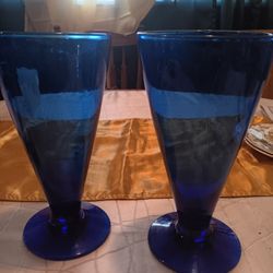 Colbolt Blue Vases Hand Blown 