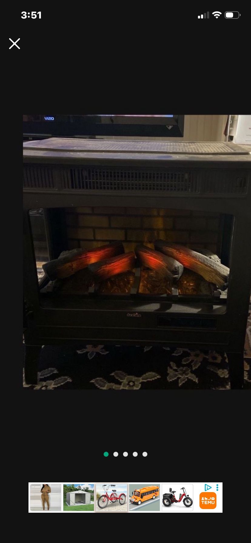 Duraflame Electric Fireplace With Heat Blower