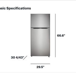 Insignia 18 Cu Ft. Refrigerator Stainless Steel