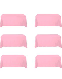 New Pink Tablecloths for 8ft Rectangle Tables Floor Length Drop