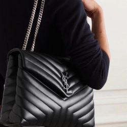 SAINT LAURENT's leather 'Loulou' bag YSL Designed in a practical medium size,  Handle Drop: 24cm / 9.4in Depth: 11cm / 4.3in Max. Strap Length: 109cm 