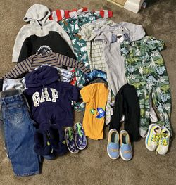 Lot Of 2t Boys Clothes Size 8 Shoes