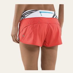 Lululemon Run: Speed Up Shorts Love Red Twin Stripe Activewear Athleisure