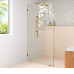 ✨️ Glass Warehouse 40 in. W x 78 in. H Single Fixed Panel Frameless Shower Door Radius #WF40