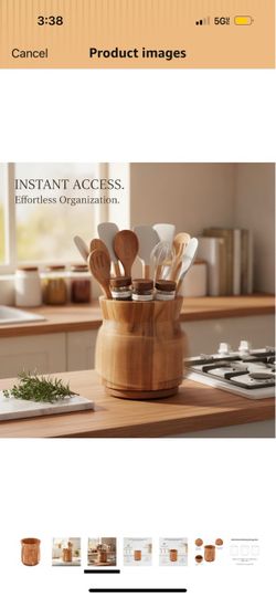Solid wood kitchen rotating vase organizer