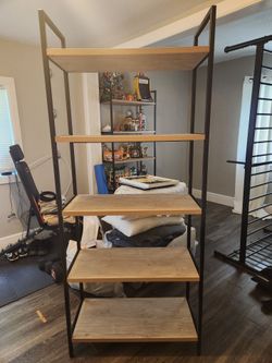 Target 5 Tier Wood + Black Metal Bookshelf/Shelves  - $40 OBO