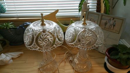 To Princess House lead crystal lamps
