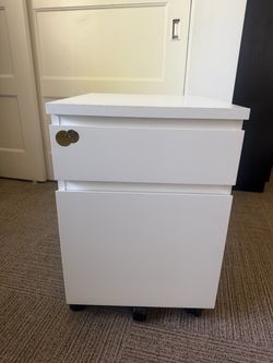 🤍 White Rolling File Cabinet / Office Drawers