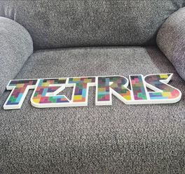 Tetris-Inspired Holographic Colorful Wall Game Room Decor Vibrant Puzzle Design