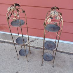 Pair Of 3-level Candle Holders