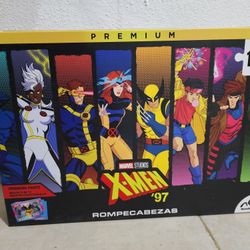 Marvel Animation X-men 97 Character Puzzle 1000 Piece 30x15" W/ Collector Cards