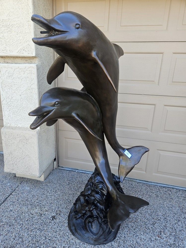 Lifesize Bronze Dolphins Fountain