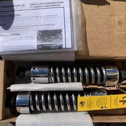 Progressive 412 CHROME Shocks For Harley 