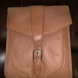 100% Authentic Colombian Brown Leather Shoulder Bag W/ Strap